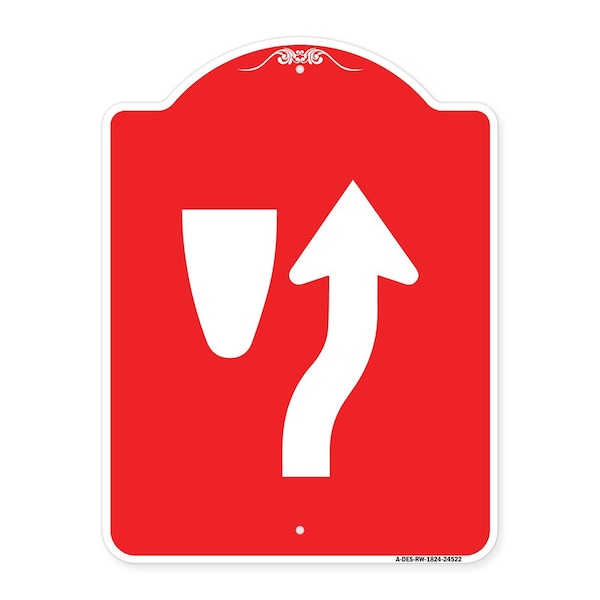 Signmission Designer Series Sign-Beware of Curb Graphic, Red & White Aluminum Sign, 18" x 24", RW-1824-24522 A-DES-RW-1824-24522 - main